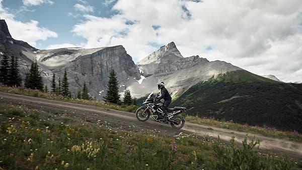 Triumph Tiger 1200 Rally Pro на грунтовке в горах